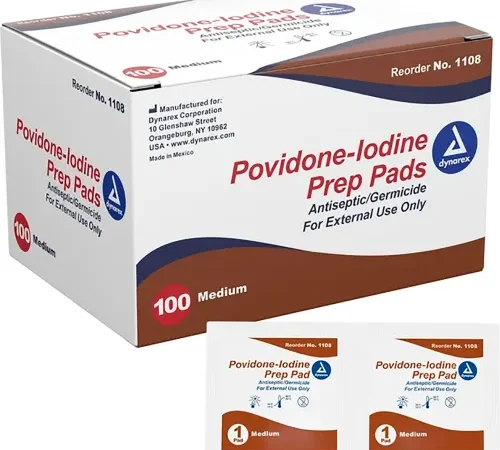 Dynarex Povidone Iodine Prep Pad, Medium, 1000 Pcs