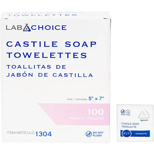 Dynarex® LabChoice Castile Soap Towelettes, 5" x 7", White, Pack of 1000 - Image 5