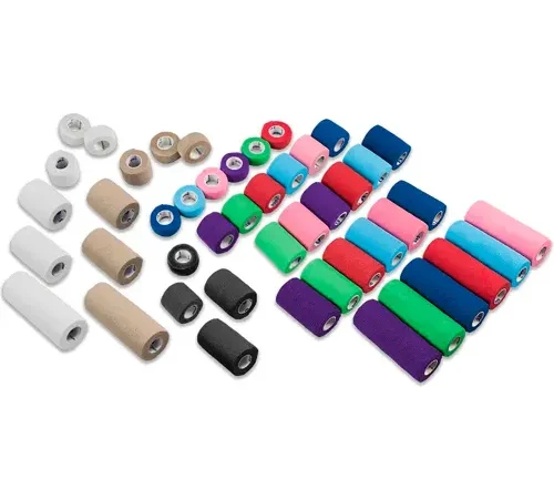 Dynarex Sensi Wrap Self Adherent Bandage Rolls, 2"W x 5 yards, Assorted, 36 Pcs