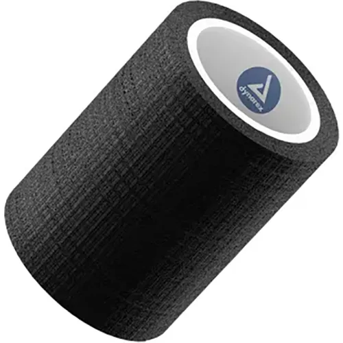 Dynarex Sensi Wrap Self Adherent Bandage Rolls, 4"W x 5 yards, Black, 18 Pcs