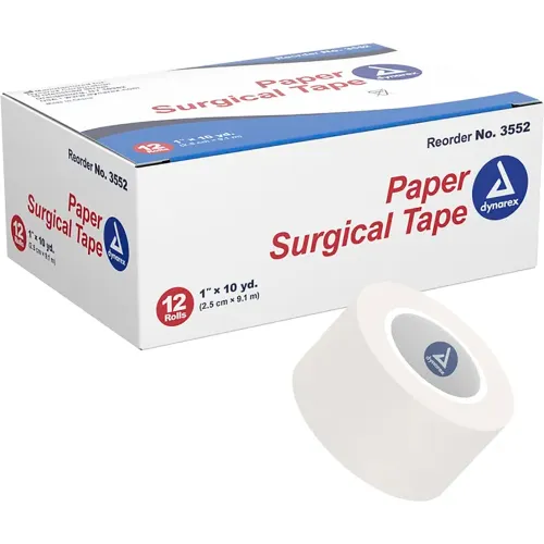 Dynarex Paper Surgical Tape, 1"W x 10 yards, Pack of 144