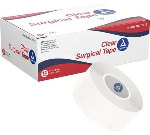 Dynarex Transparent Surgical Tape, 1"W x 10 yards, Pack of 144