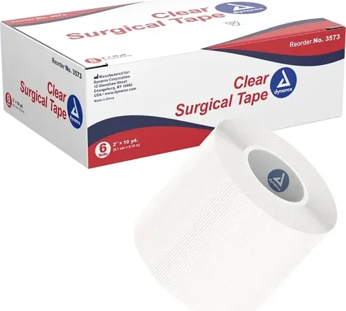 Dynarex Transparent Surgical Tape, 2"W x 10 yards, Pack of 72