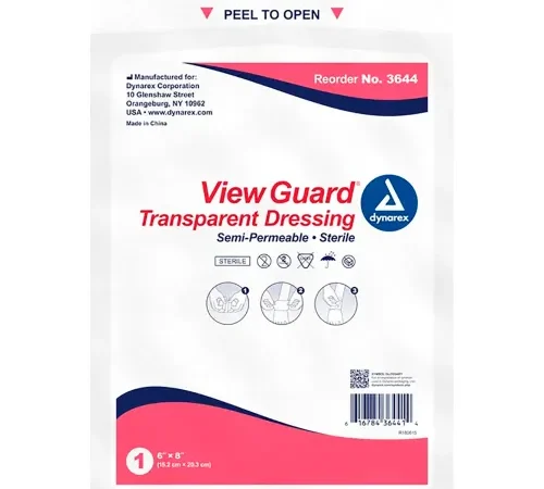 Dynarex View Guard® Sterile Transparent Dressings, 6"L x 8"W, 80 Pcs