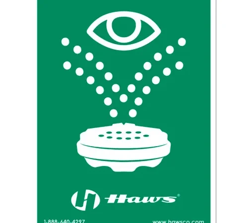 Haws SP175 Universal Emergency Eyewash Sign, 8" x 10-3/4"