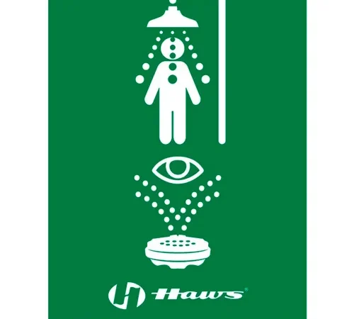 Haws SP178 Emergency Shower/Eyewash Sign, 8" x 10-3/4"
