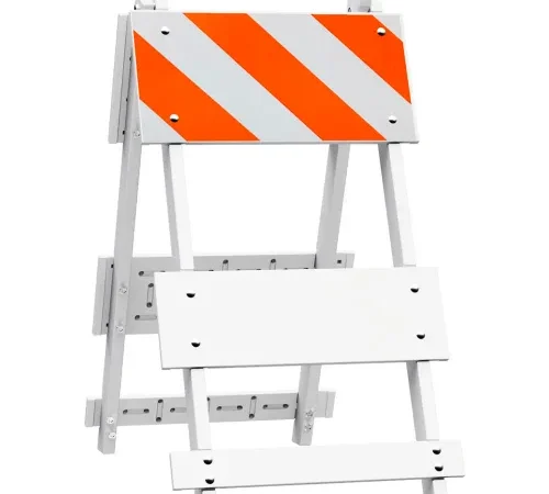 Plasticade 101-T12-EG All Plastic Maintenance Free Type I Traffic Barricade, White, Foldable