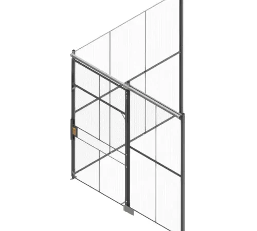 840 Style, Woven Wire, 2 Sided Cage w/5' Sliding Door, No Ceiling 10' 6" x 10' 4" x 10' 5-1/4"H