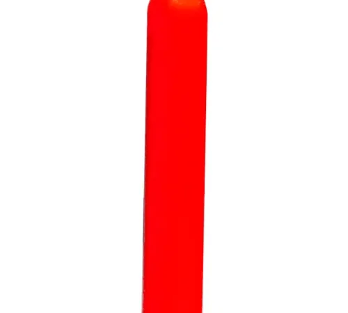 Tall red rounded cylinder on white background
