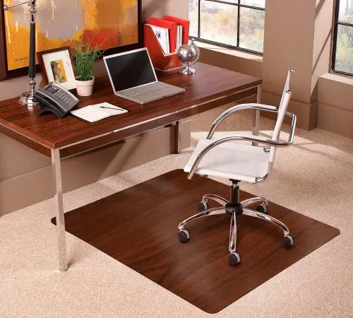 ES Robbins® Trendsetter Chair Mat for Medium Pile Carpet - 36" x 48" -  - Dark Cherry Woodgrain