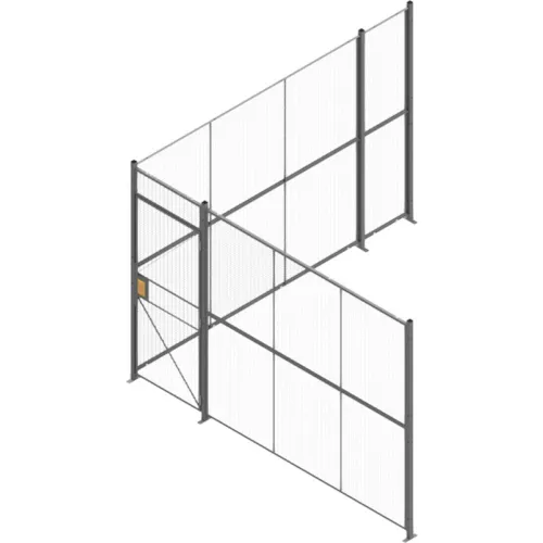 RapidWire" Welded Wire, 2 Sided Cage w/3' Hinged Door, No Ceiling 12' 6" x 12' 6" x 8' 5-1/4"H