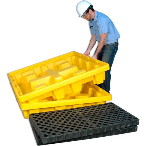 UltraTech Ultra-Spill Pallet 1230 P4 - Nestable - Yellow with No Drain