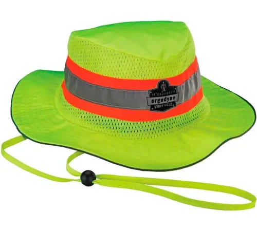 12593 Chill-Its® 8935MF Evaporative Headwear Hi-Vis Ranger Hat w/MF, Lime, S/M