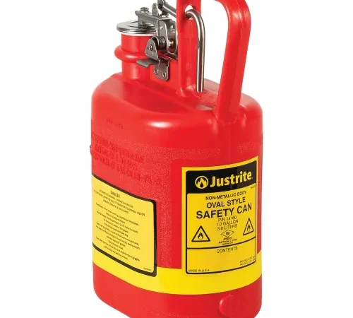 Justrite 14160 1 Gallon Safety Can, Polyethylene, Red