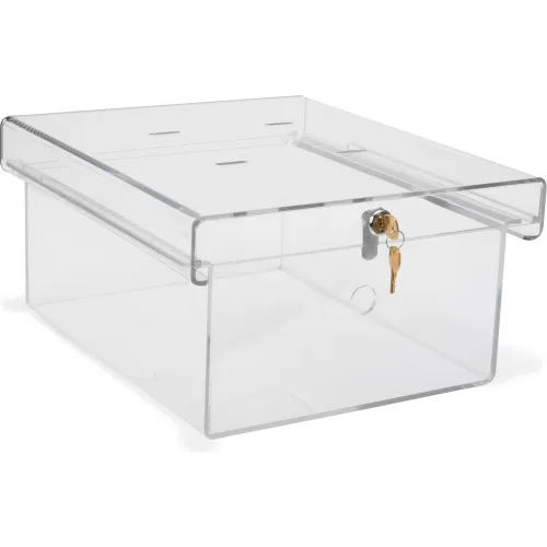 Omnimed 183010 Single Lock X-Large Acrylic Refrigerator Lock Box, Keyed Alike, Clear