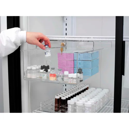 Omnimed 183010 Single Lock X-Large Acrylic Refrigerator Lock Box, Keyed Alike, Clear - Image 2