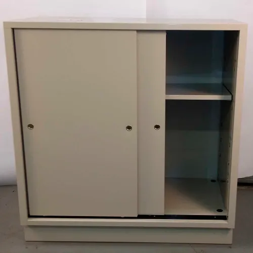 Fenco Teller Pedestal Cabinet 231-B - Sliding Doors 36"W x 19"D x 38-1/2"H Black - Image 2