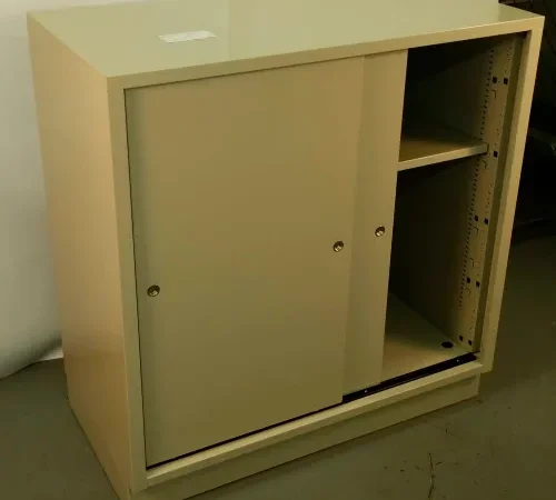 Fenco Teller Pedestal Cabinet 231-B - Sliding Doors 36"W x 19"D x 38-1/2"H Black