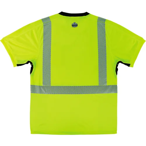 Ergodyne GloWear 8283BK Lightweight Performance Hi-Vis T-Shirt, Class 2, Black Bottom, M, Lime - Image 2