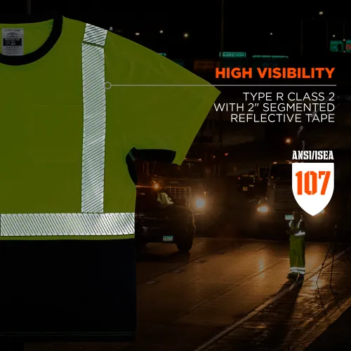 Ergodyne GloWear 8283BK Lightweight Performance Hi-Vis T-Shirt, Class 2, Black Bottom, M, Lime - Image 4