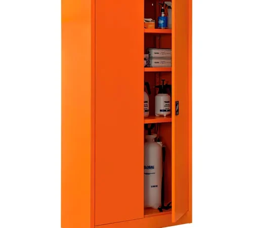Global Industrial" Emergency Preparedness Cabinet, 36"Wx18"Dx72"H, Orange, Assembled