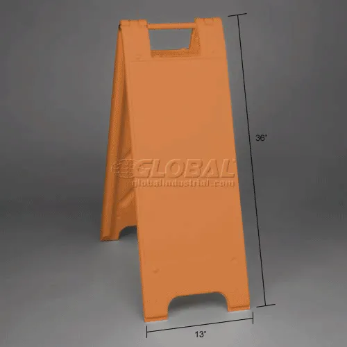 Plasticade Minicade Barricade Sign Stand w/ 2 Panels & No Sheeting, 13"W x 36"H, Orange - Pkg Qty 2 - Image 3