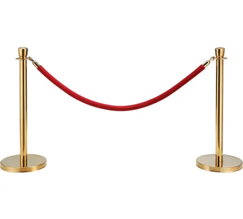 Global Industrial Red Velour Rope 59" With Ends For Portable Gold Post