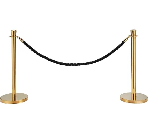 Global Industrial Black Vinyl Braided Rope 59" With Ends For Portable Gold Post