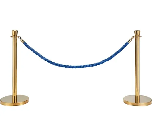 Global Industrial Blue Vinyl Braided Rope 59" With Ends For Portable Gold Post