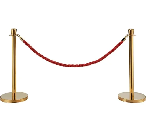 Global Industrial Red Vinyl Braided Rope 59" With Ends For Portable Gold Post