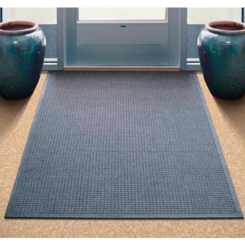 WaterHog® Squares Entrance Mat Fashion Border 3/8" Thick 2' x 3' Gray