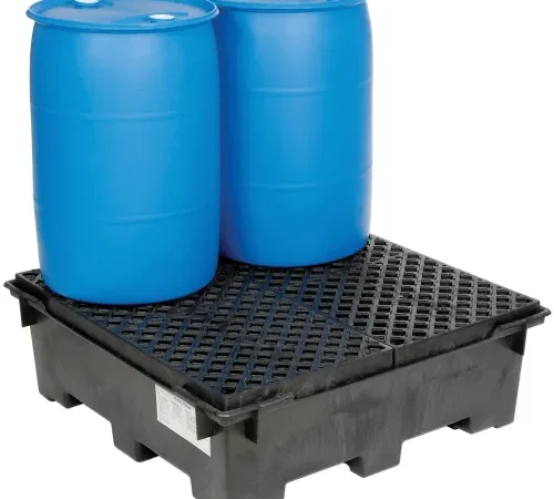 Global Industrial" 4 Drum Spill Containment Sump with Plastic Deck