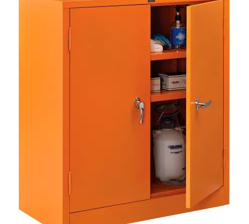 Global Industrial" Emergency Preparedness Cabinet, Counter Height, 36"Wx18"Dx42"H, Orange