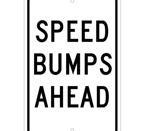 Aluminum Sign - Speed Bump Ahead - .063" Thick, TM35H