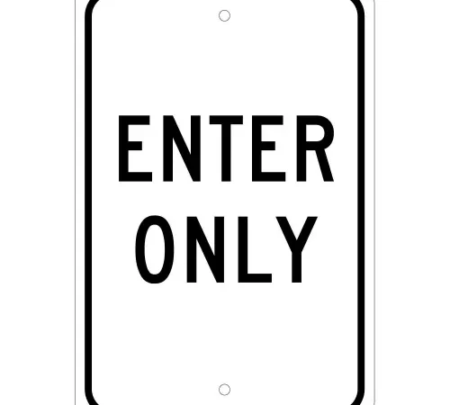 Aluminum Sign - Enter Only - .080" Thick, TM36J