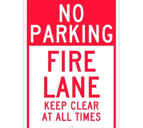 Aluminum Sign - Fire Lane Keep Clear - .063" Thick, TM47H