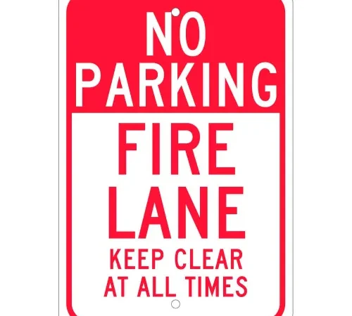 Aluminum Sign - Fire Lane Keep Clear - .080" Thick, TM47J
