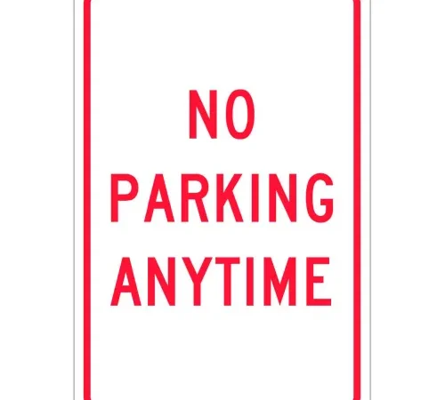 Aluminum Sign - No Parking Anytime - .080" Thick, TM2G