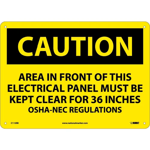 Safety Signs - Caution Area - Rigid Plastic 10"H X 14"W
