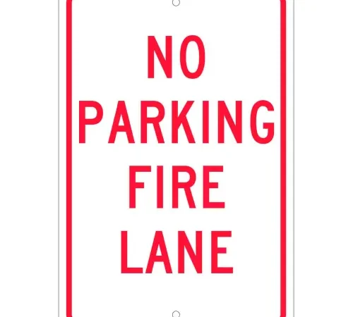 Aluminum Sign - No Parking Fire Lane - .063" Thick, TM3H