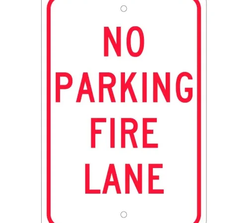 Aluminum Sign - No Parking Fire Lane - .080" Thick, TM3J
