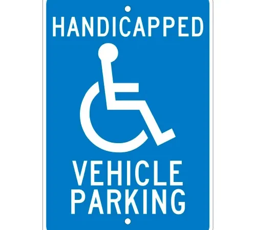 Aluminum Sign - Handicapped Vehicle Parking - .08" Thick, TM10J