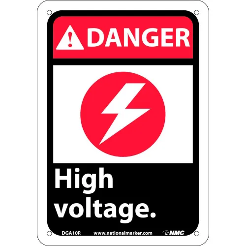 Graphic Signs - Danger High Voltage - Plastic 7"W X 10"H
