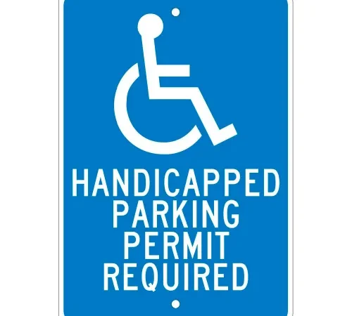 Aluminum Sign - Handicapped Parking Permit - .08" Thick, TM84J