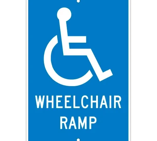 Aluminum Sign - Wheelchair Ramp - .063" Thick, TM86H