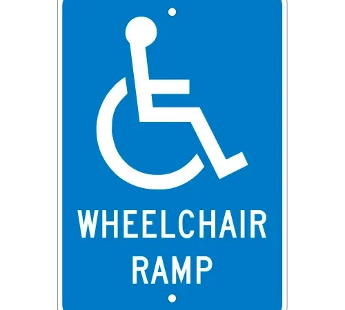 Aluminum Sign - Wheel Chair Ramp - .080 Mil Thick
