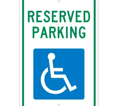 Aluminum Sign - Reserved Parking Handicapped Logo - .063" Thick, TM87H