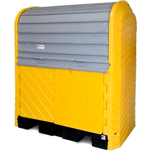 Ultra-Hard Top P2 Plus 2 Drum Outdoor Locking Containment Unit 9612 - No Drain