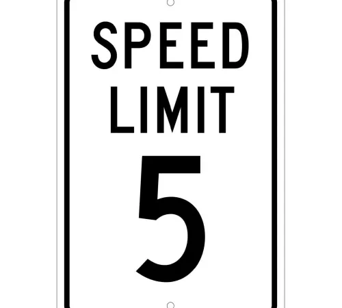 Aluminum Sign - Speed Limit 5 - .063" Thick, TM17H