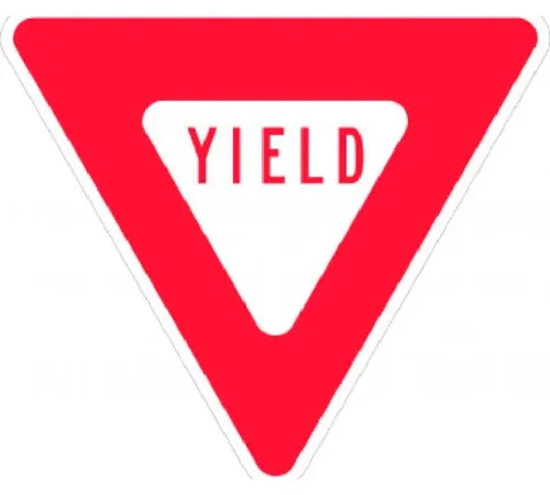 Aluminum Sign - Yield - .080" Thick - Red/White, TM124J